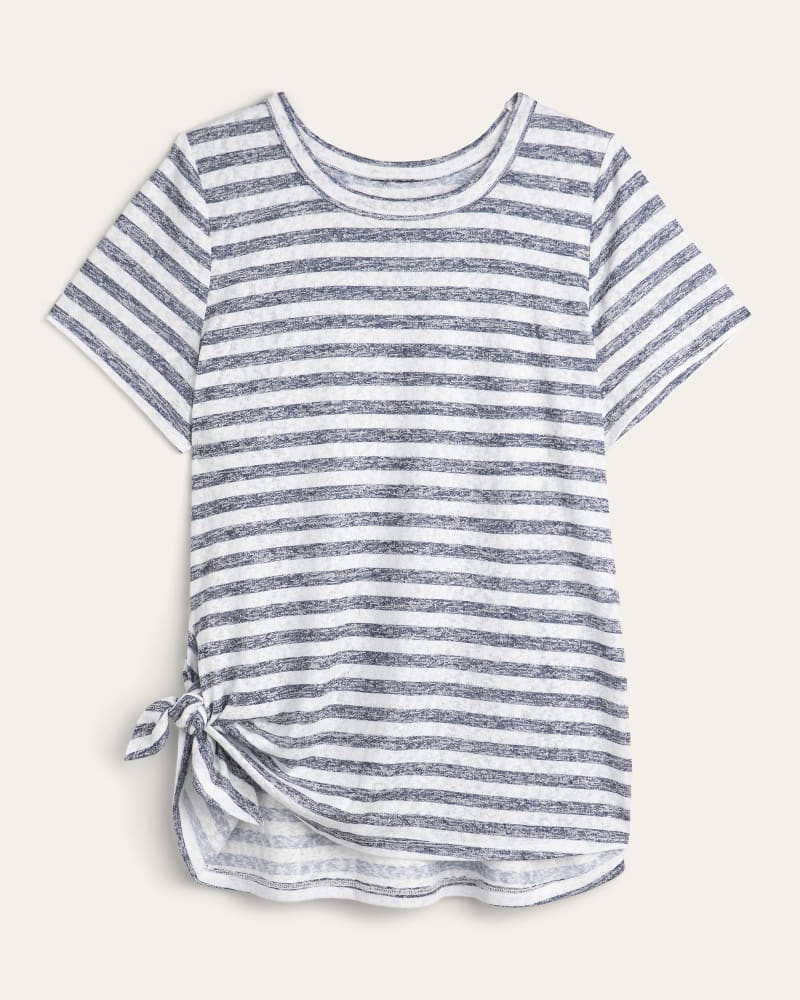 Front of plus size Elena Side-Tie Striped Top by Cameo | Dia&Co | dia_product_style_image_id:166659